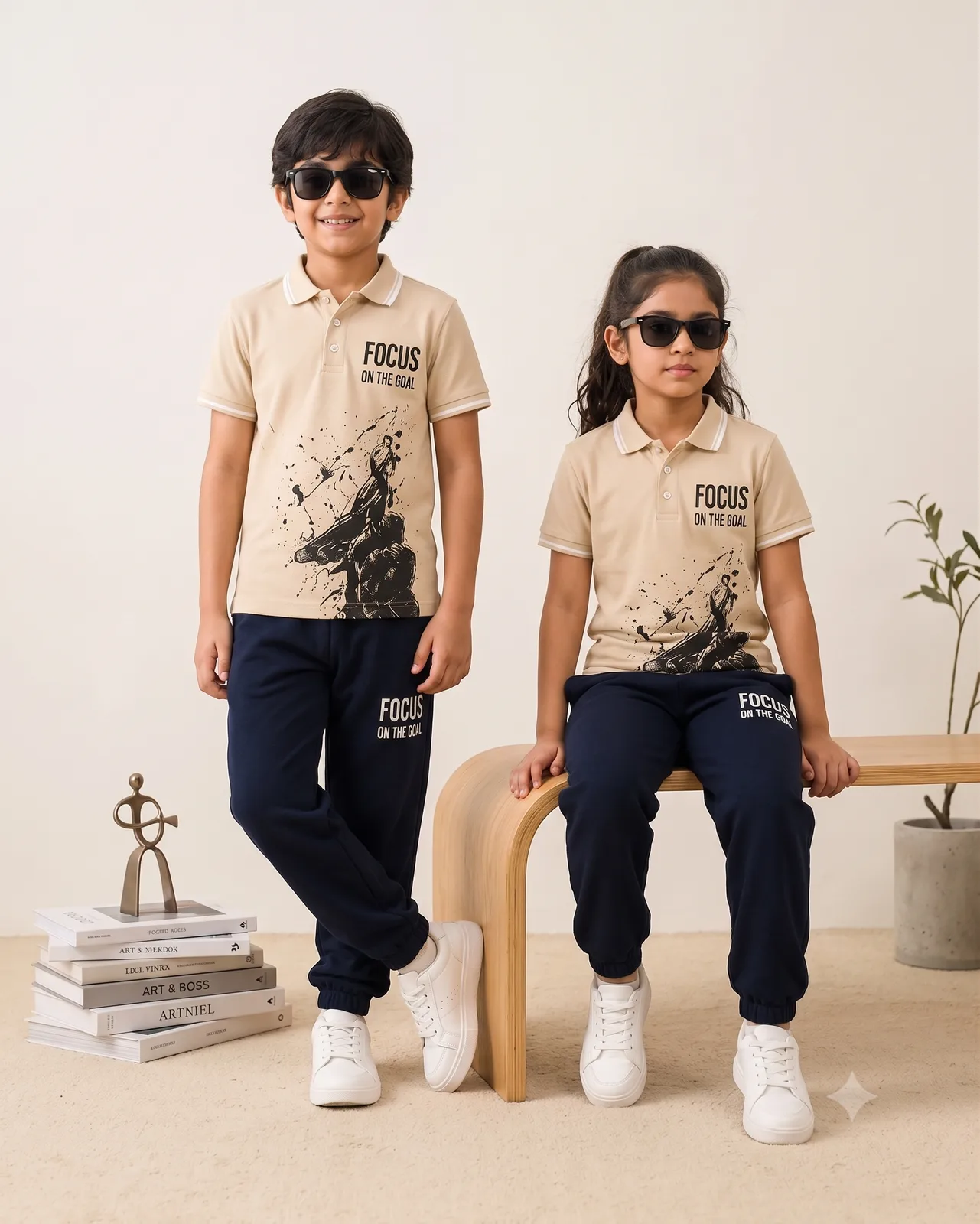 Focus on the Goal Kids Polo T-Shirt & Track Pants Set — Dowhile Clothing
