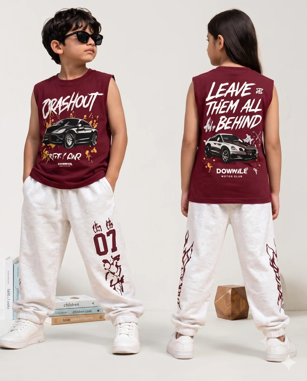 Crashout Kids Sleeveless T-Shirt & Track Pants Set — Dowhile Clothing