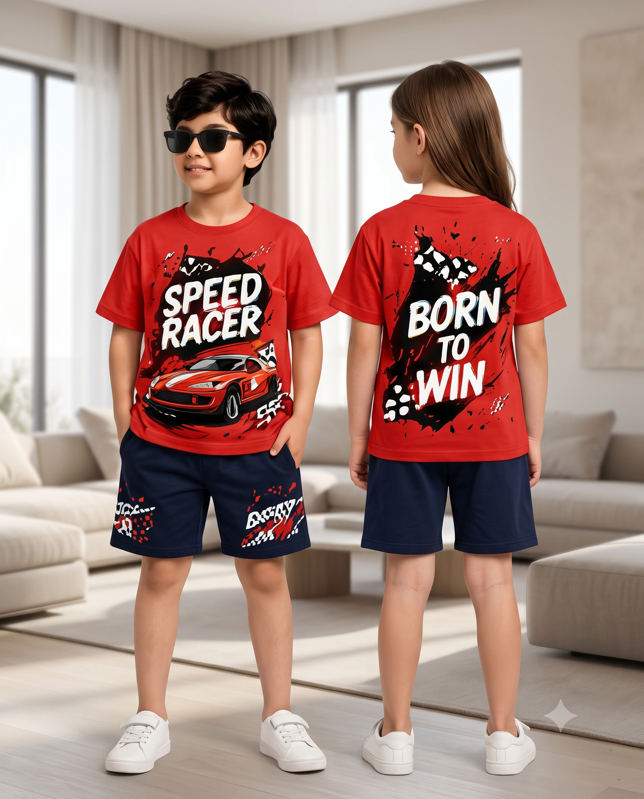 Kids Speed Racer Red T-Shirt & Shorts Set