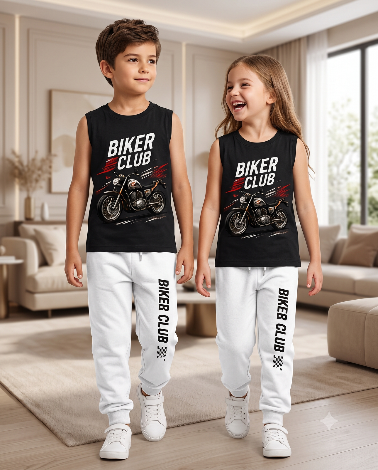 Unisex Kids Sleeveless T-Shirt & Track Pant Co-ord Set — Dowhile Clothing