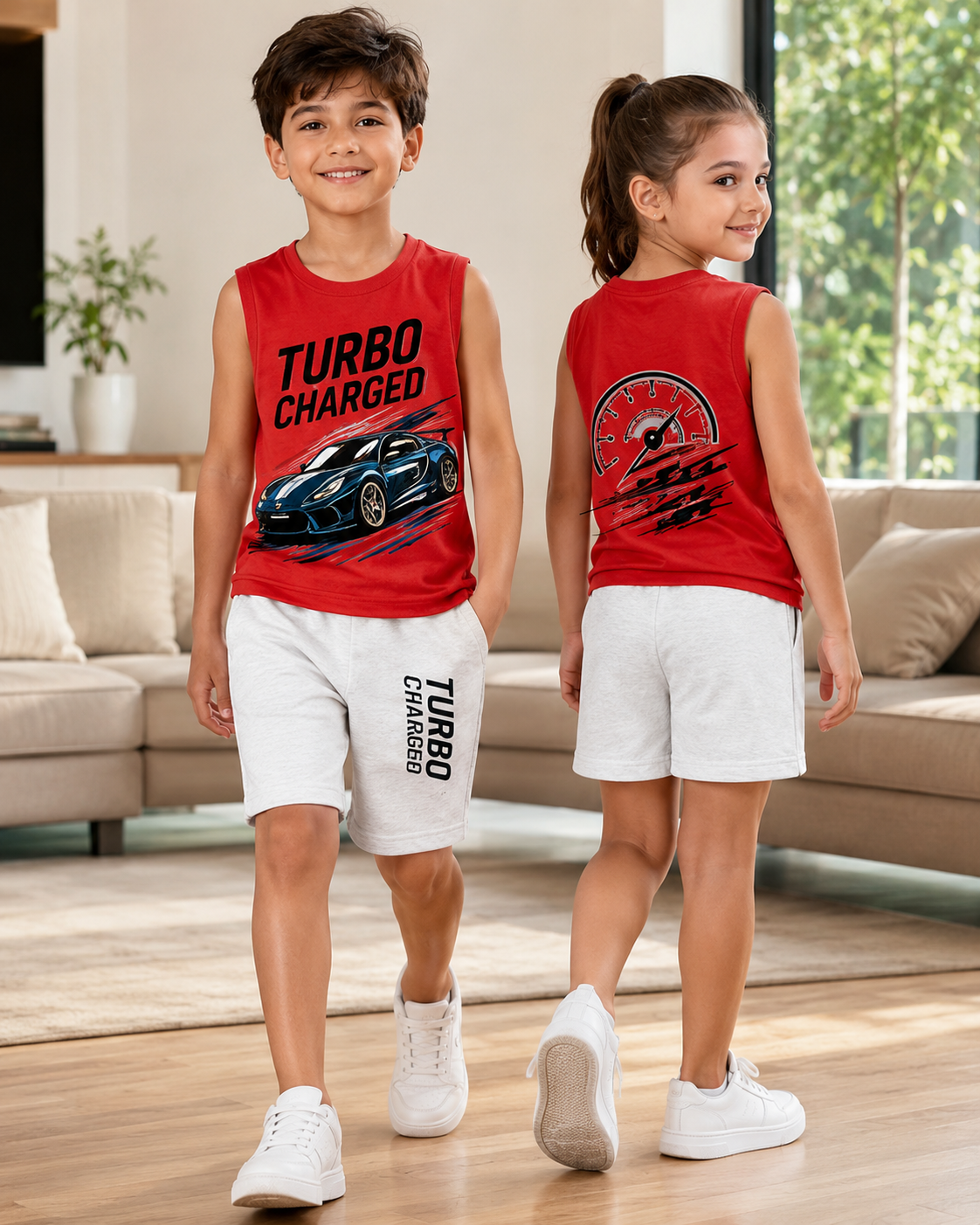 Turbo Charged Kids Sleeveless Top and Shorts Set