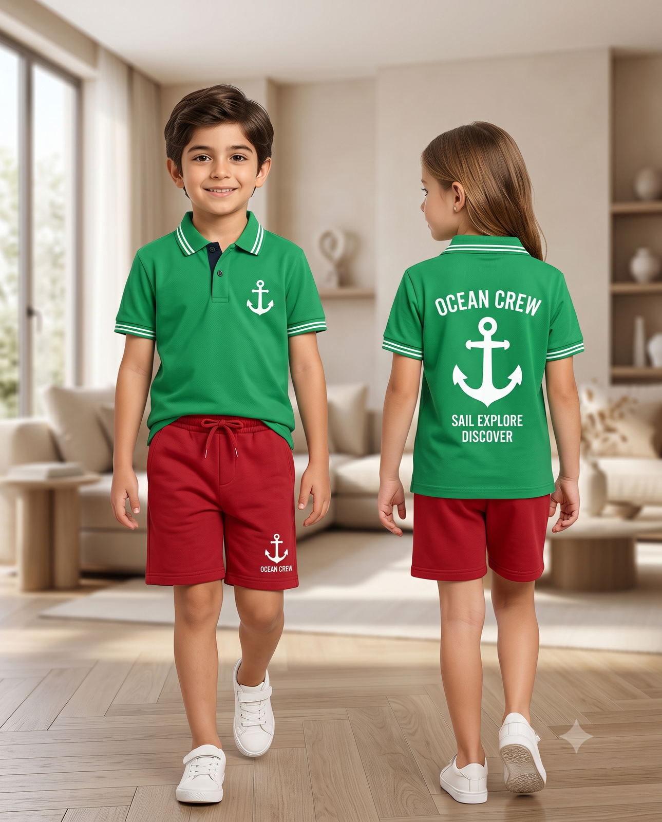 Unisex Kids Polo T-Shirt & Shorts Co-ord Set — Dowhile Clothing