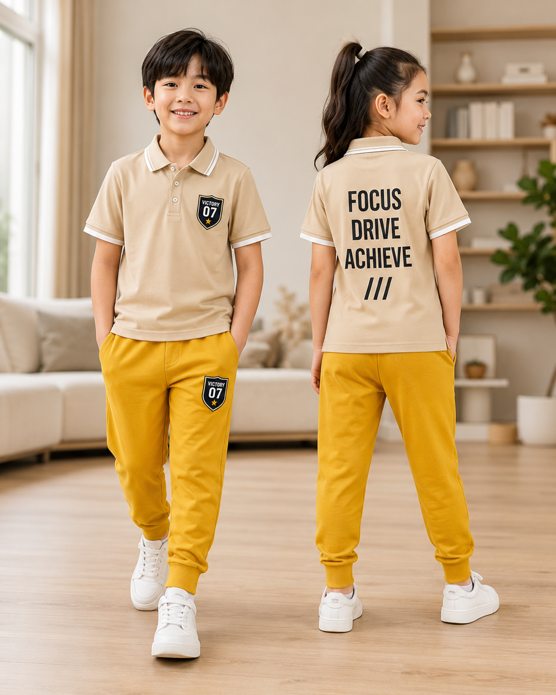 Unisex Kids Polo T-Shirt & Track Pant Co-ord Set — Dowhile Clothing