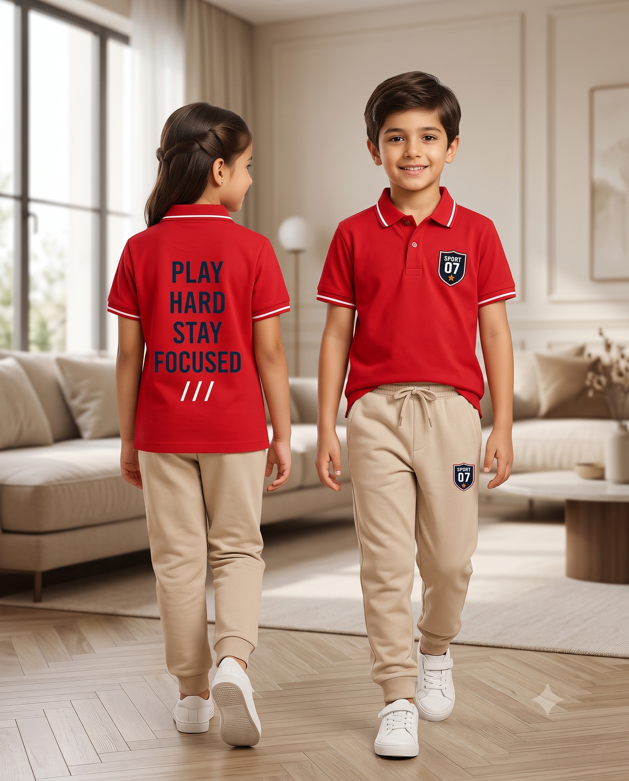 Unisex Kids Polo T-Shirt & Track Pant Co-ord Set — Dowhile Clothing