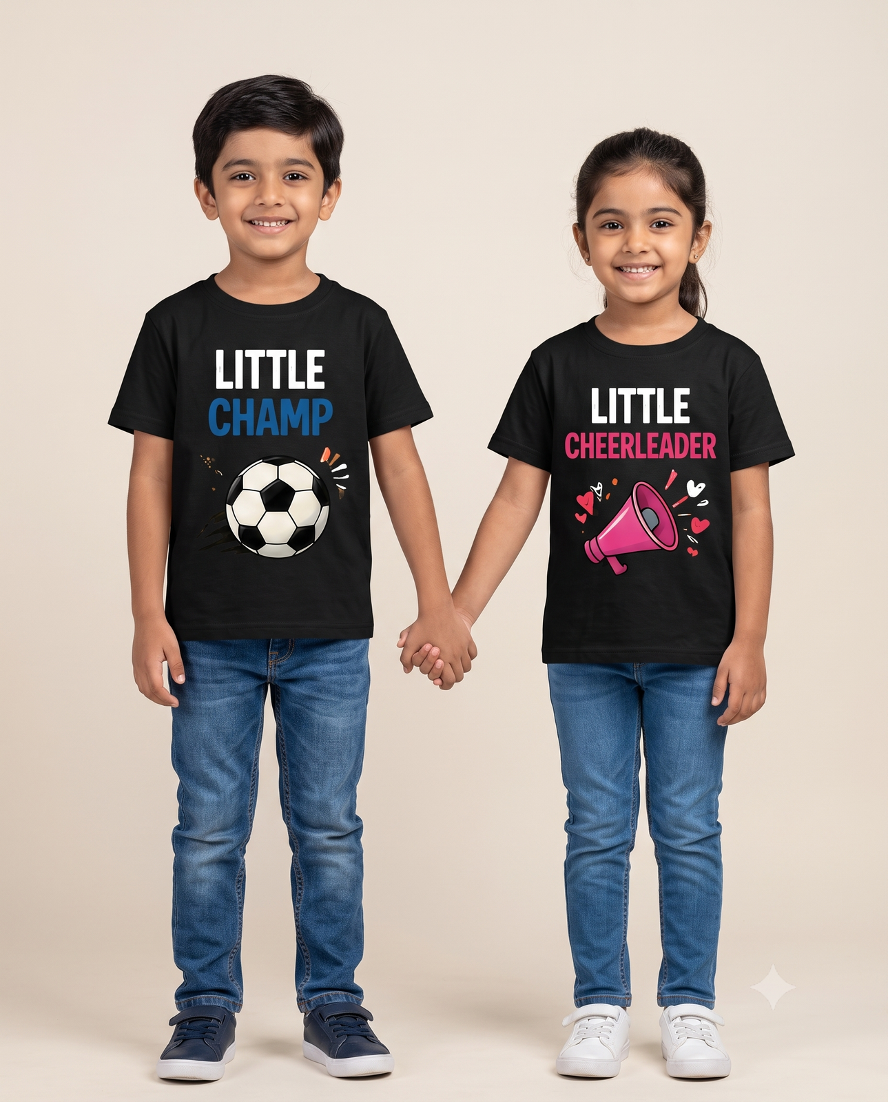 Sibling Matching T-Shirts | Little Champ & Cheerleader Tees