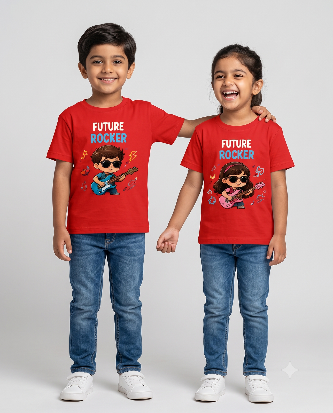 Future Rocker Graphic Red Kids T-Shirt | Sibling Tees