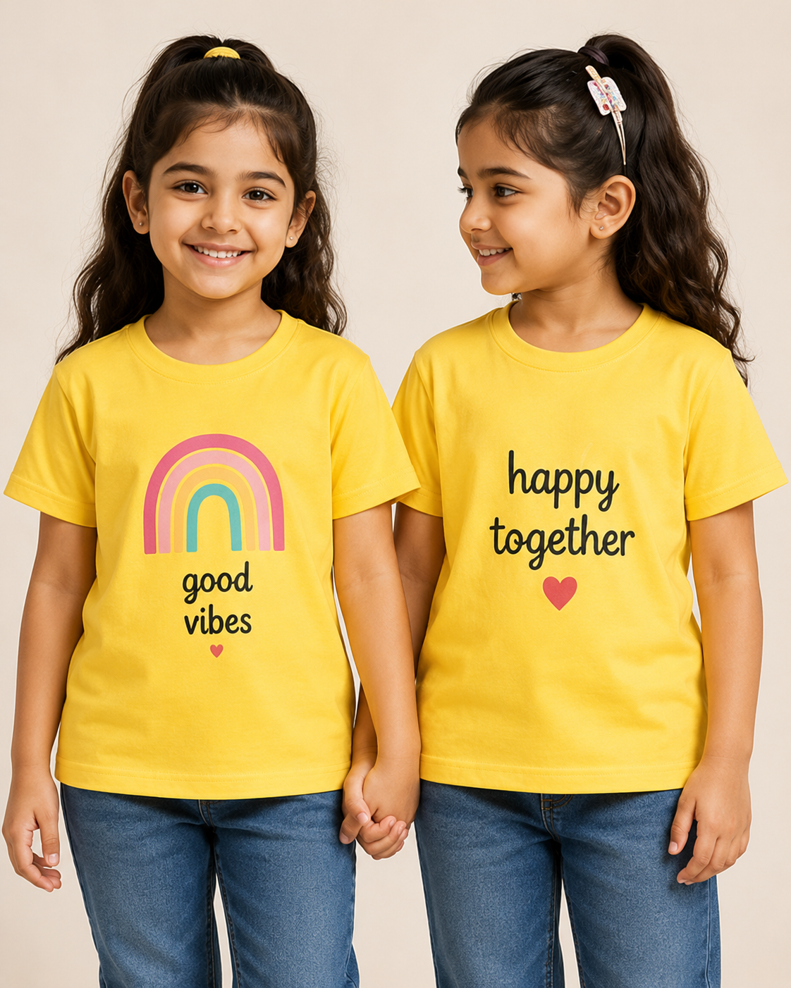Happy Together Yellow Sibling Tees | Matching Kids Shirts