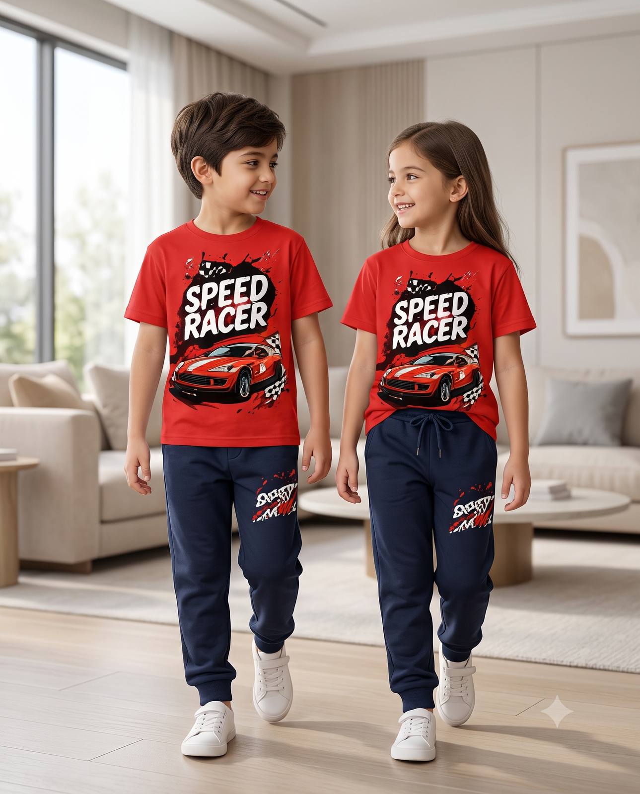 Unisex Kids Half Sleeve T-Shirt & Track Pant Co-ord Set — Dowhile Clothing