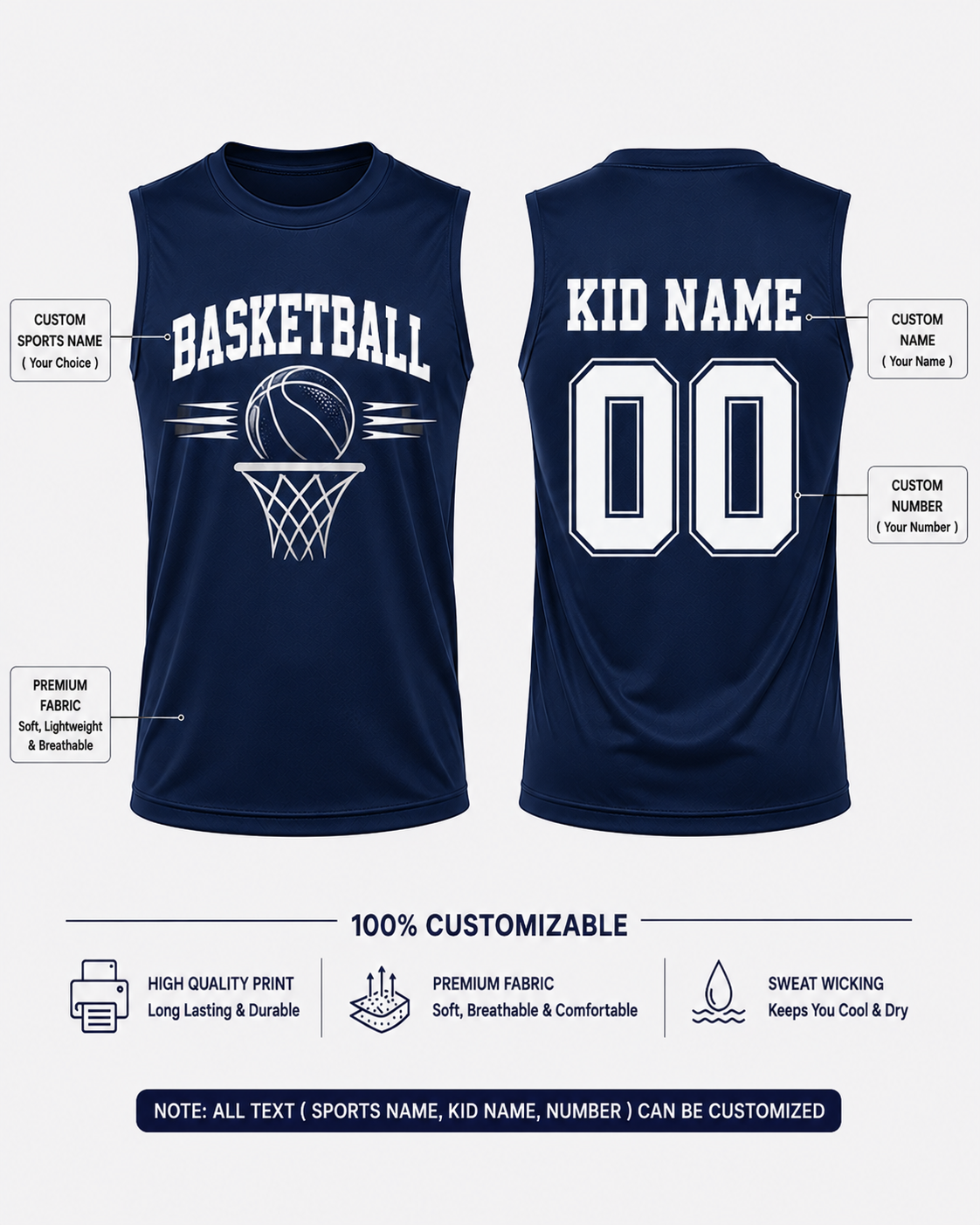 Custom Basketball Jersey Tank Top | Personalized Sports Apparel