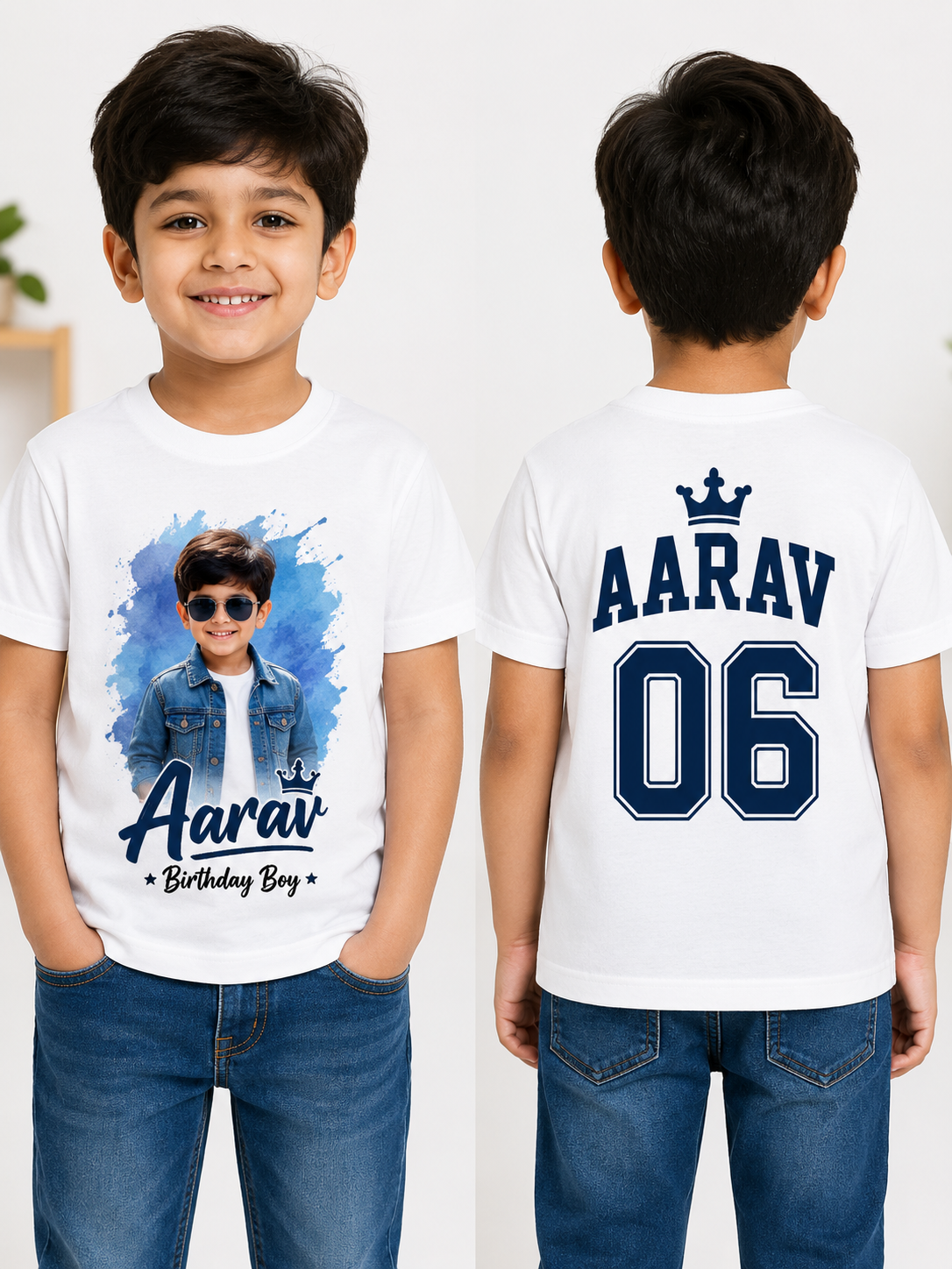 Custom Birthday Kid Photo T-Shirt | Personalized Kids Tee