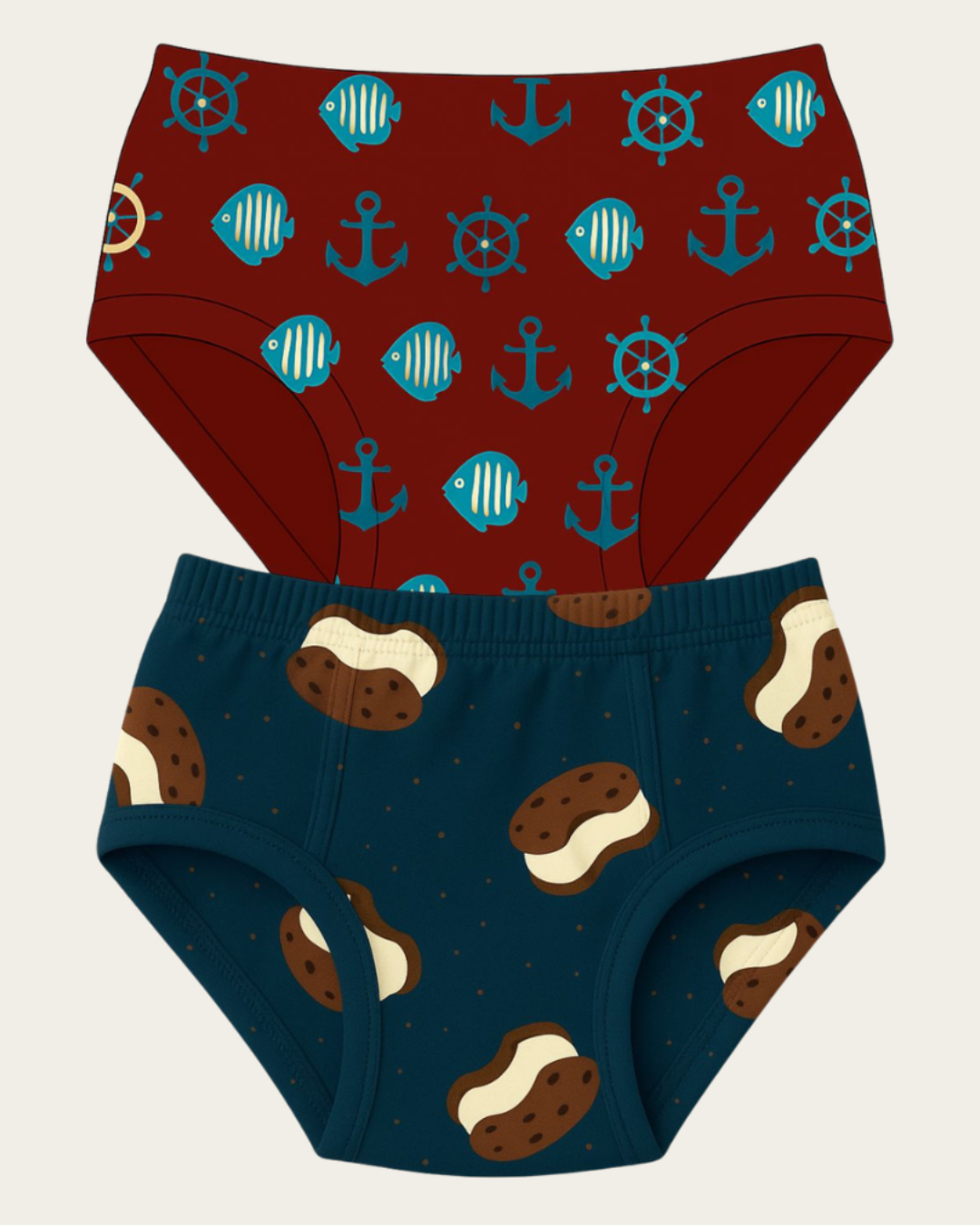 Kids Printed Cotton Briefs Pack of 2 | Soft & Breathable Innerwear — Dowhile Clothing