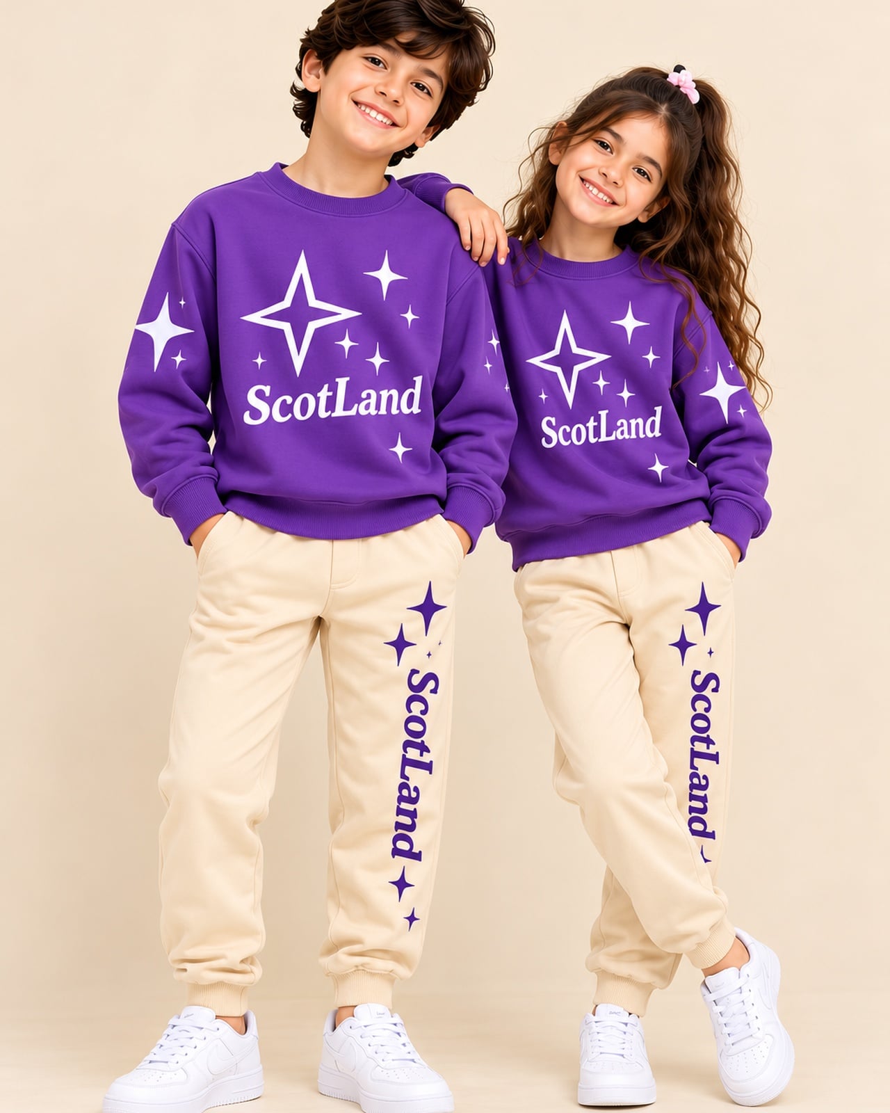 Kids Purple Scotland Star Tracksuit Set