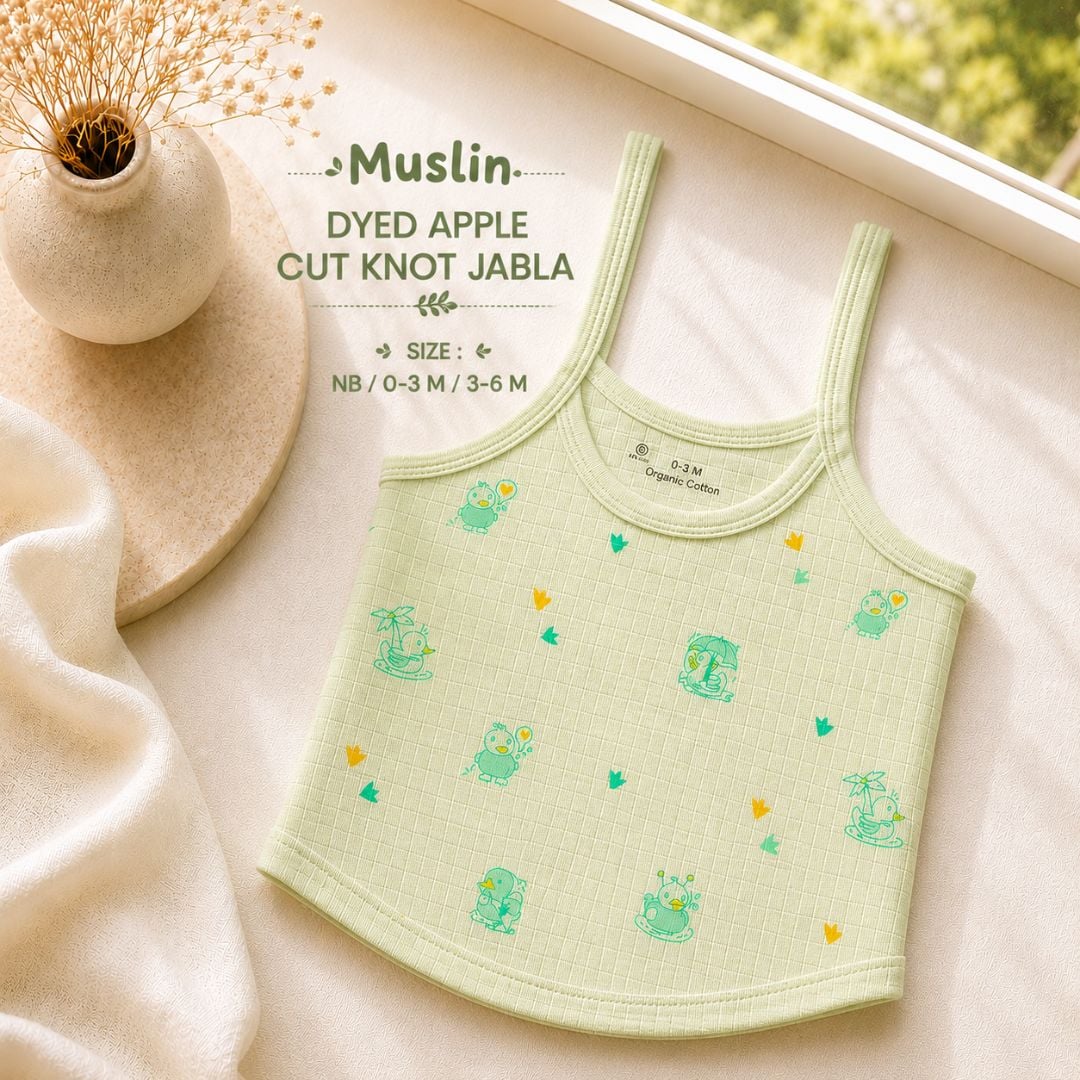 FR Dyed Apple Cut Knot Jabla | Organic Cotton Babywear