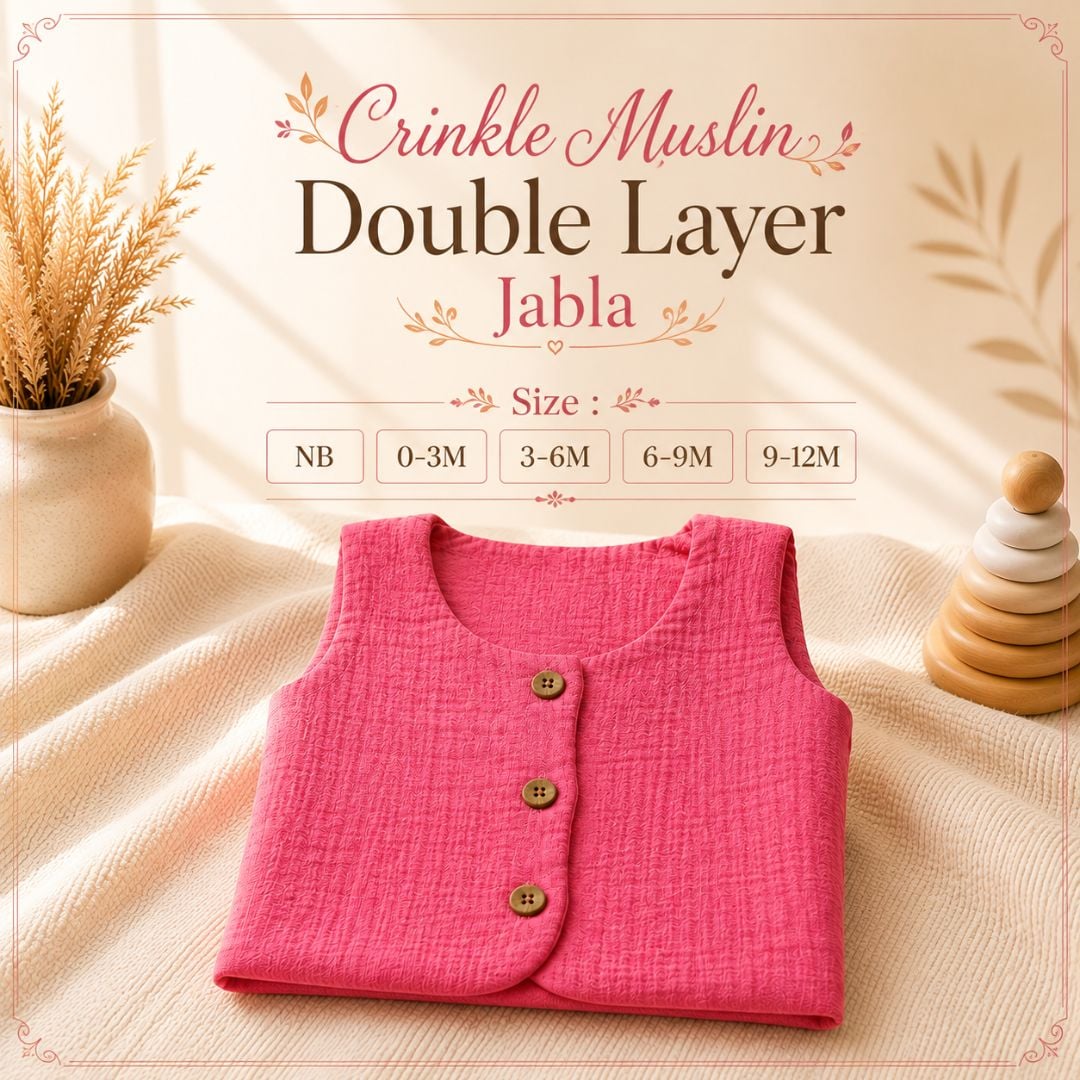 Crinkle Muslin 2 Layer Jabla for Babies | Soft & Breathable