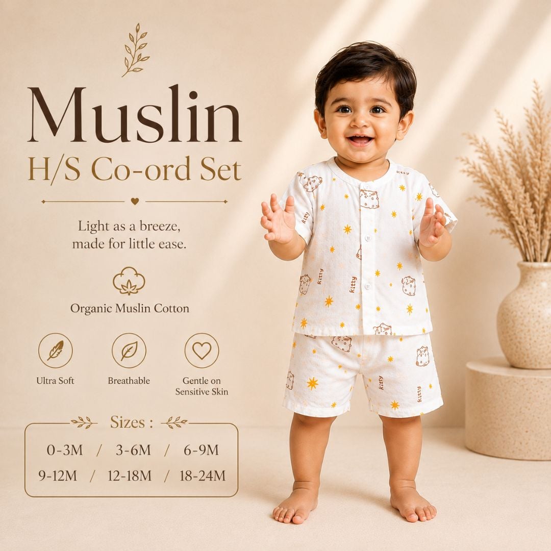 FR Muslin H/S Co-ord Set | Organic Cotton Baby Wear