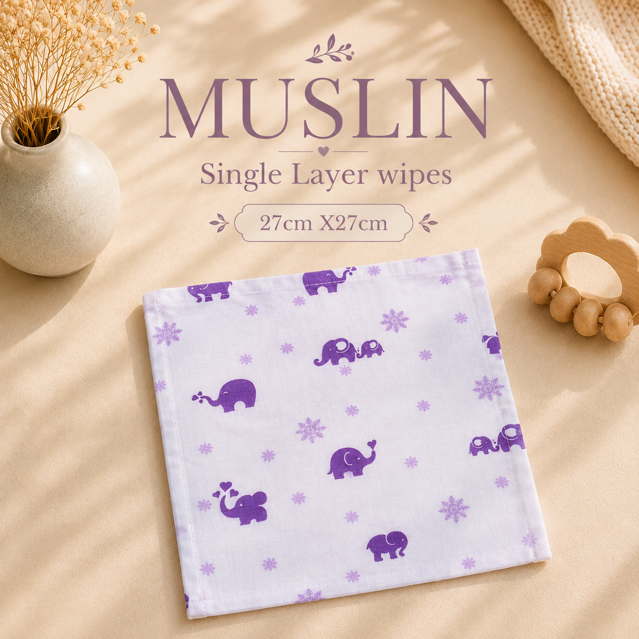 FR Single Layer Muslin Baby Wipes | Soft Newborn Wipes