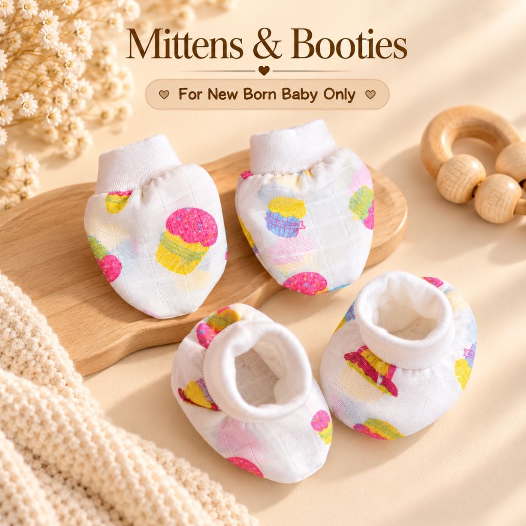Muslin Baby's Mittens & Booties | Newborn Essentials